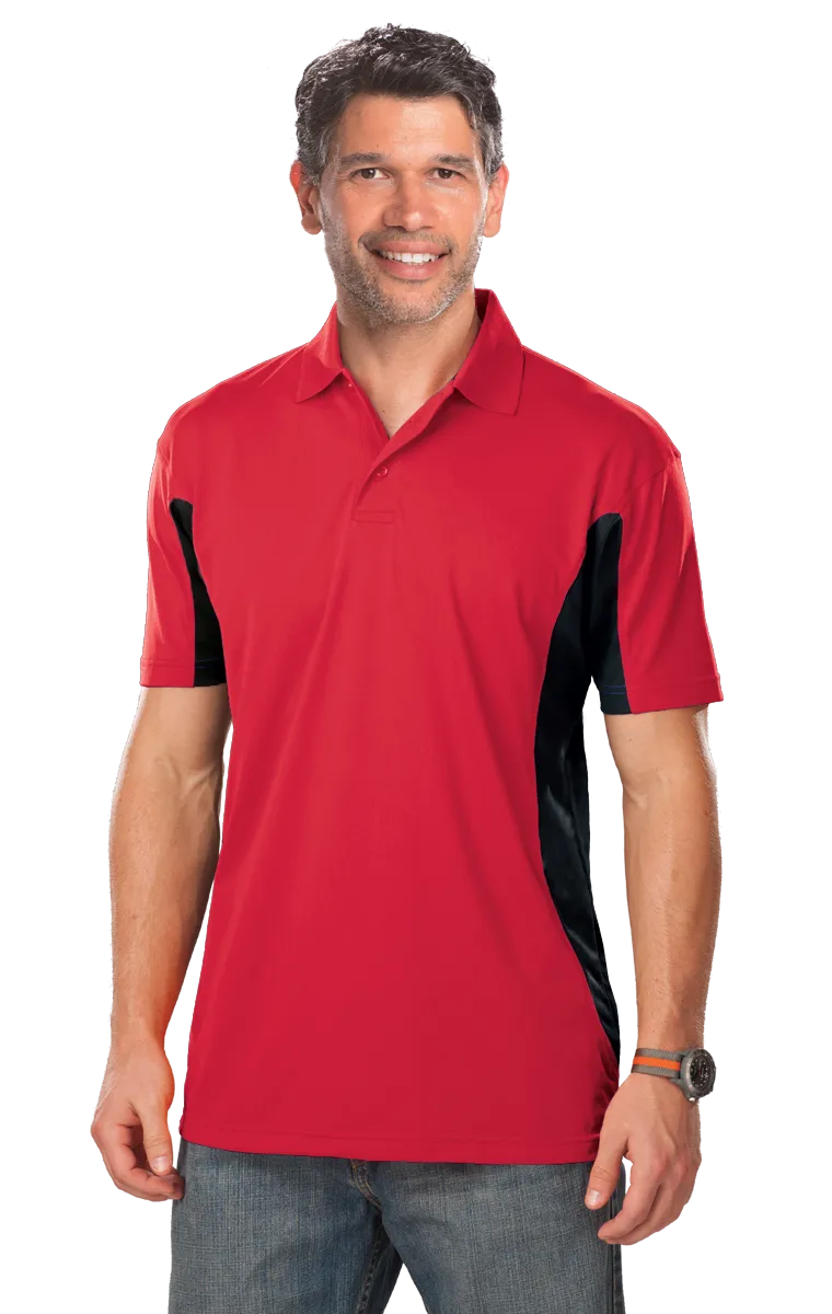 Blue Generation Men's Poly Colorblock Polo