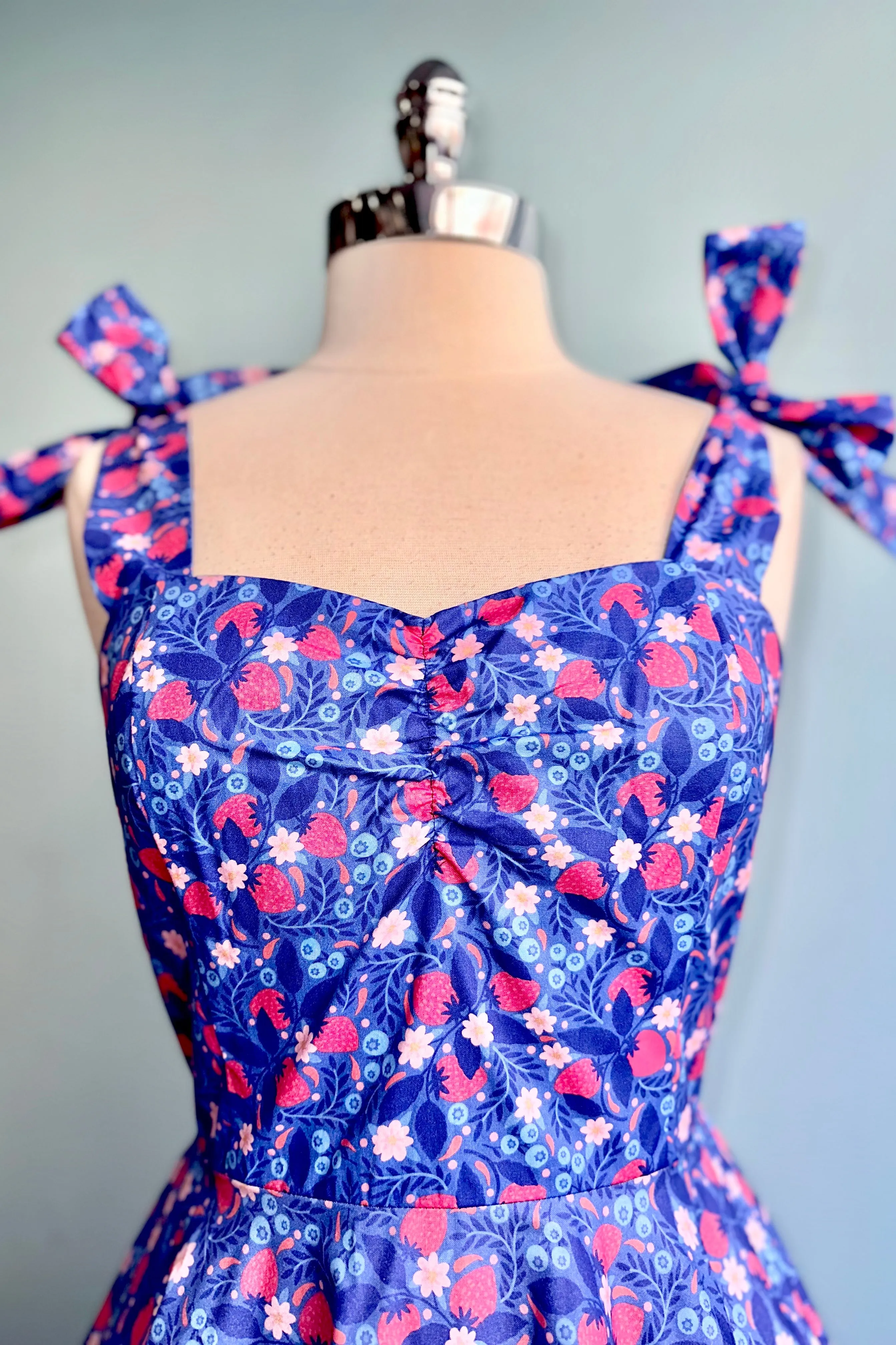 Blue Strawberry Sarah Dress by Heart of Haute