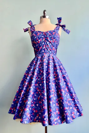 Blue Strawberry Sarah Dress by Heart of Haute