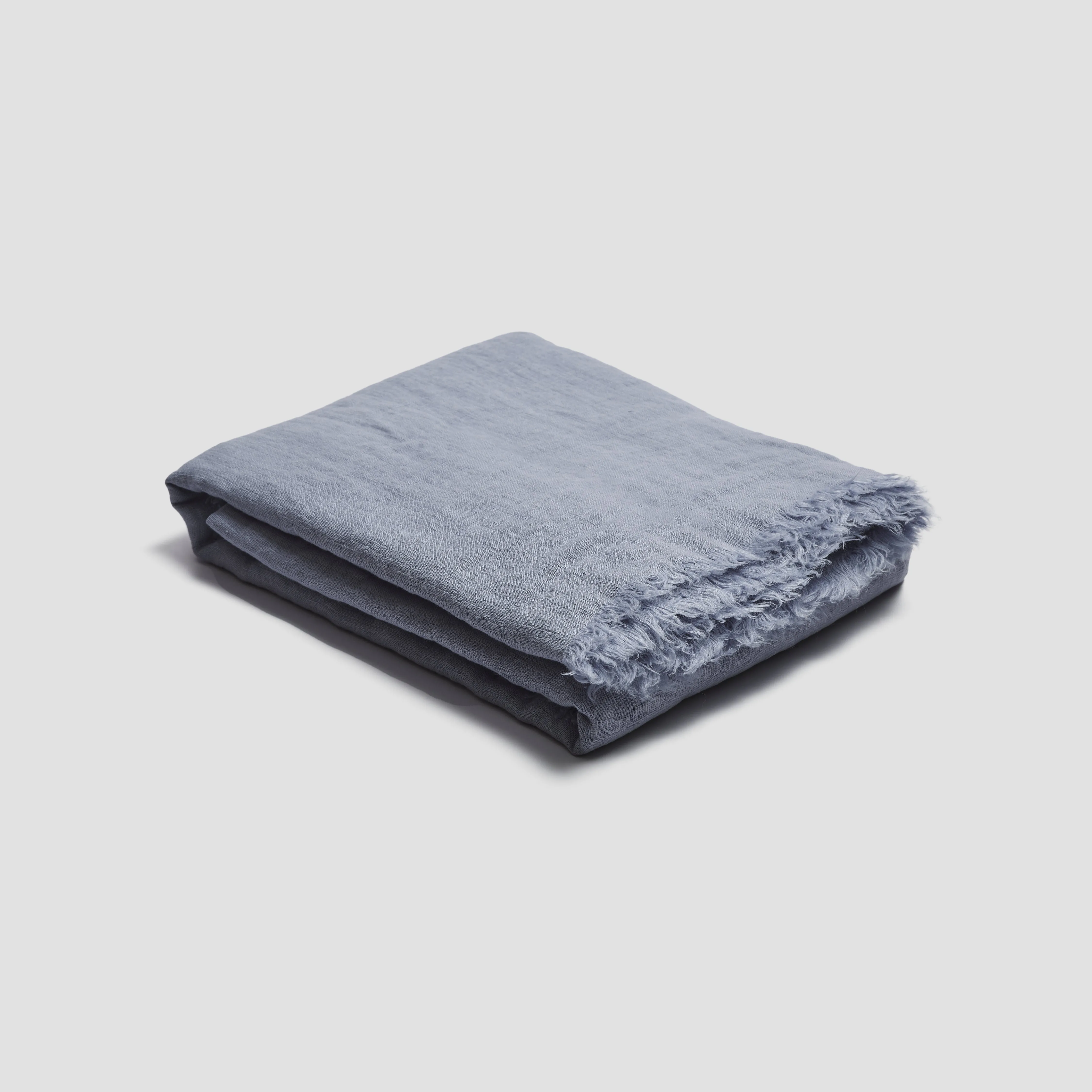 Blue Willow Linen Crinkle Throw