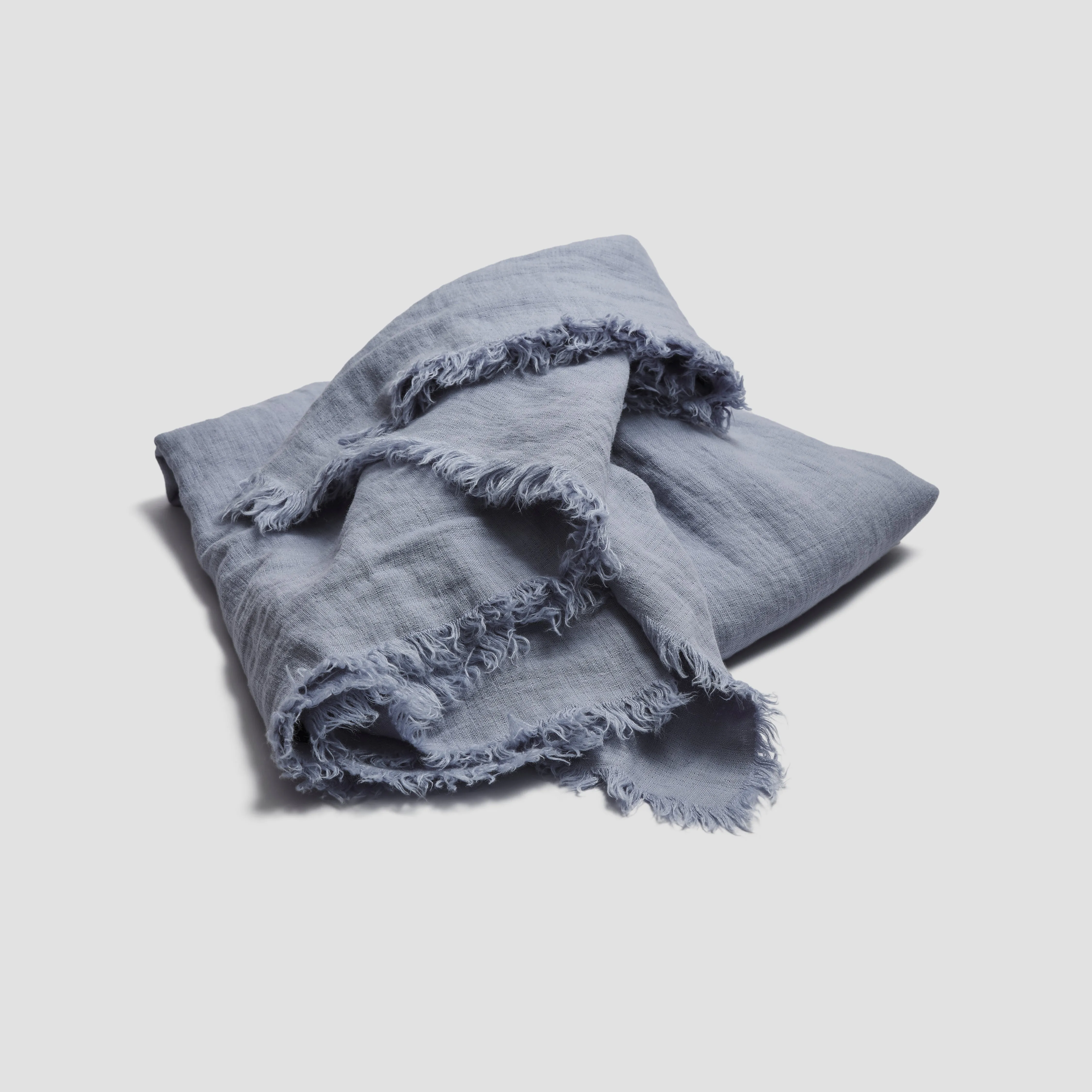 Blue Willow Linen Crinkle Throw