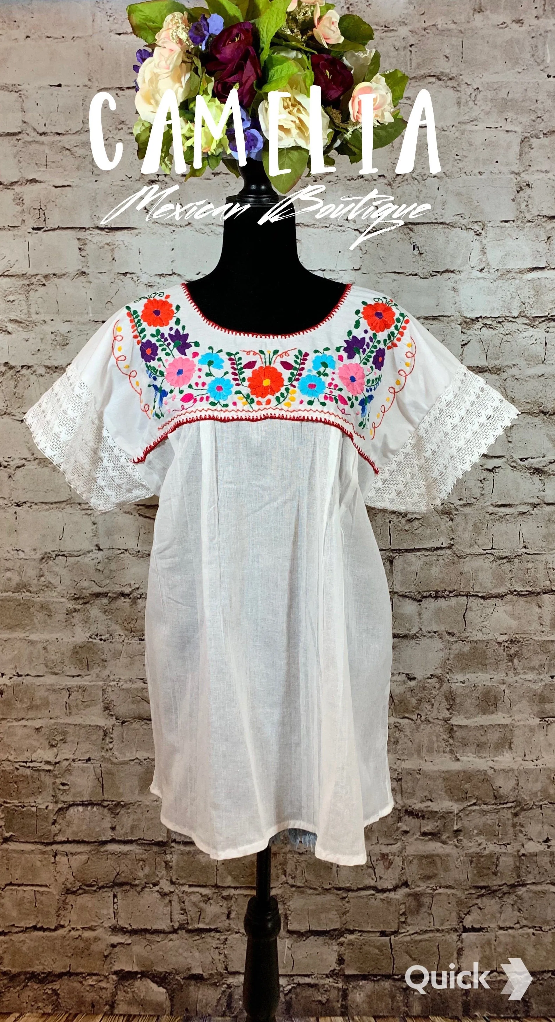 Boho Peasant Mexican Blouse Split Back Lace