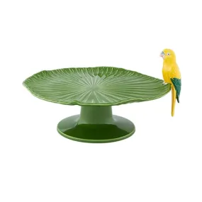 Bordallo Pinheiro Amazonia cake stand with Macaw