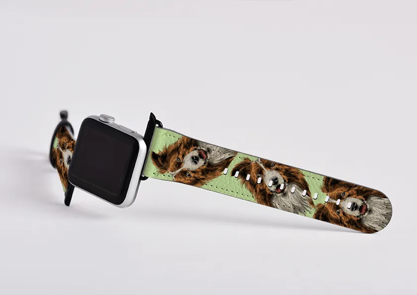 Border Collie Mint Apple Watch Strap