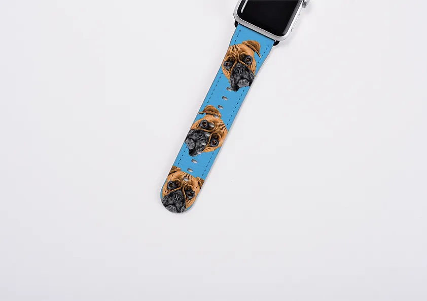 Boxer Mell Blue Apple Watch Strap