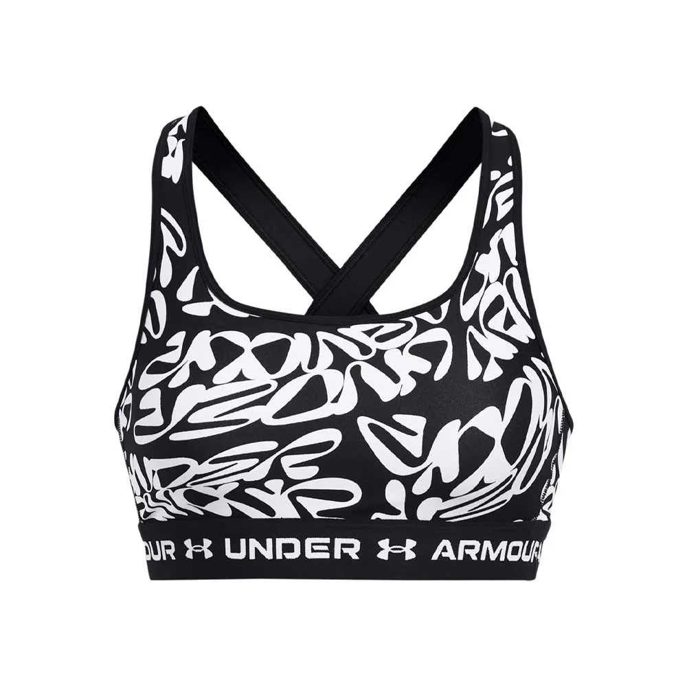 Bra Deportivo Medio Impacto Under Armour para Mujer Crossback Mid Print Negro