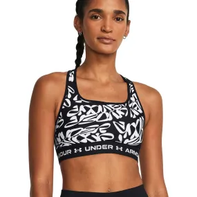 Bra Deportivo Medio Impacto Under Armour para Mujer Crossback Mid Print Negro