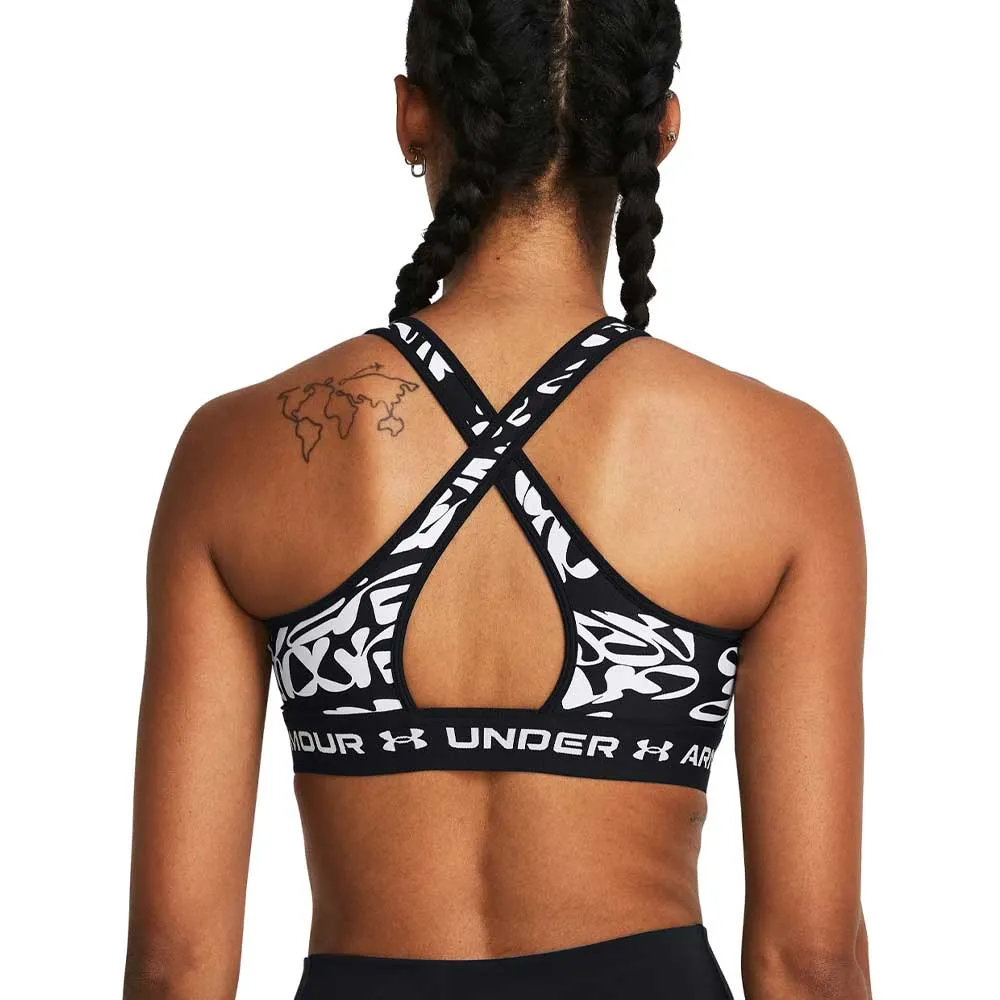 Bra Deportivo Medio Impacto Under Armour para Mujer Crossback Mid Print Negro