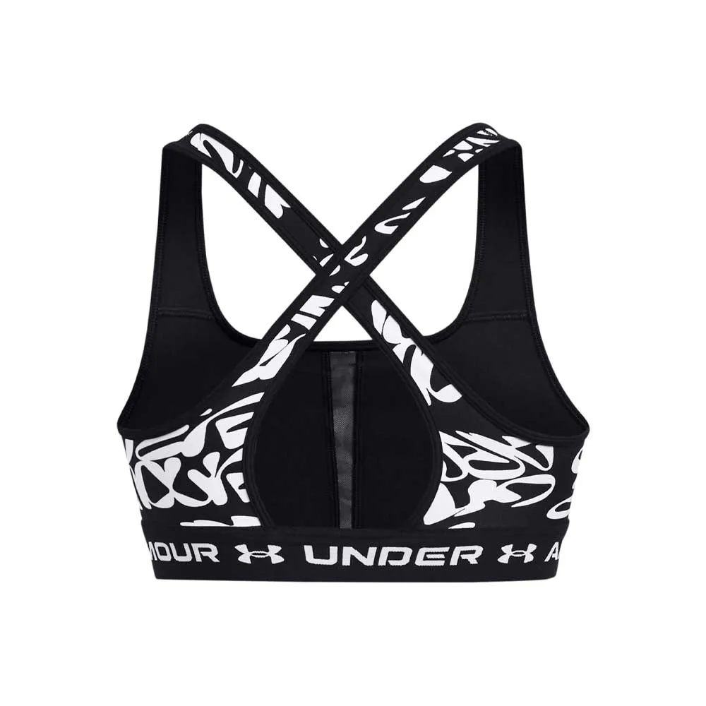 Bra Deportivo Medio Impacto Under Armour para Mujer Crossback Mid Print Negro