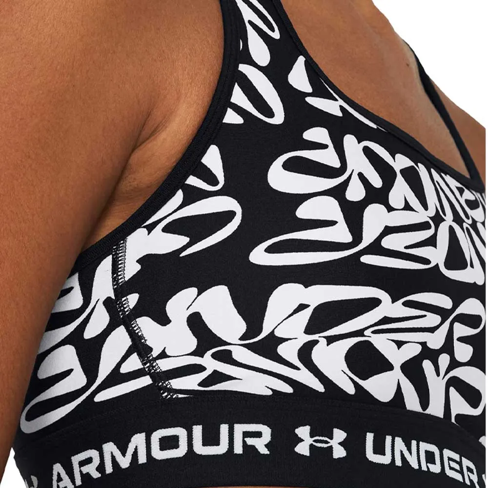 Bra Deportivo Medio Impacto Under Armour para Mujer Crossback Mid Print Negro