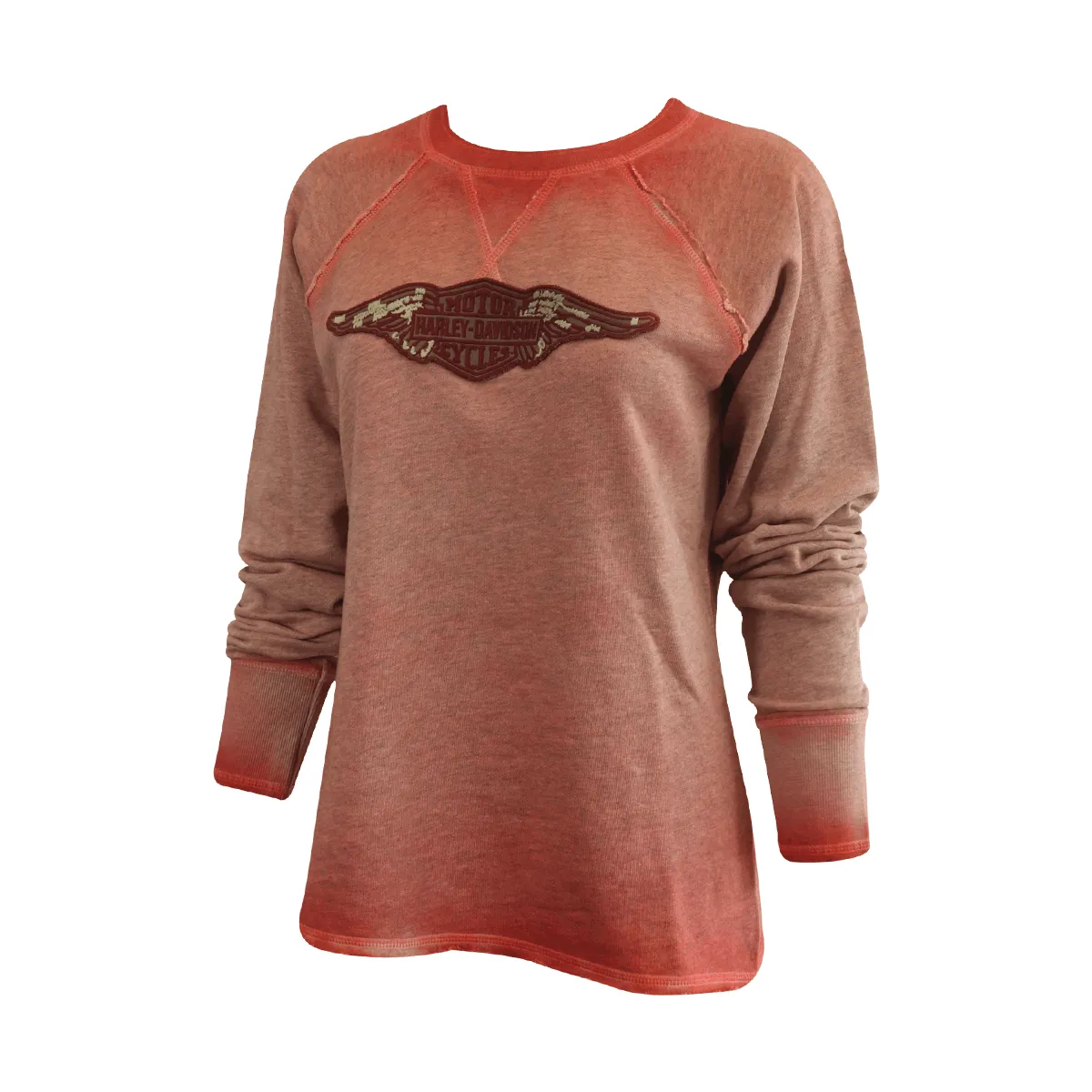 Branded  Women's Sweatshirt Red Gradient Wings Logo Embroidered Pullover