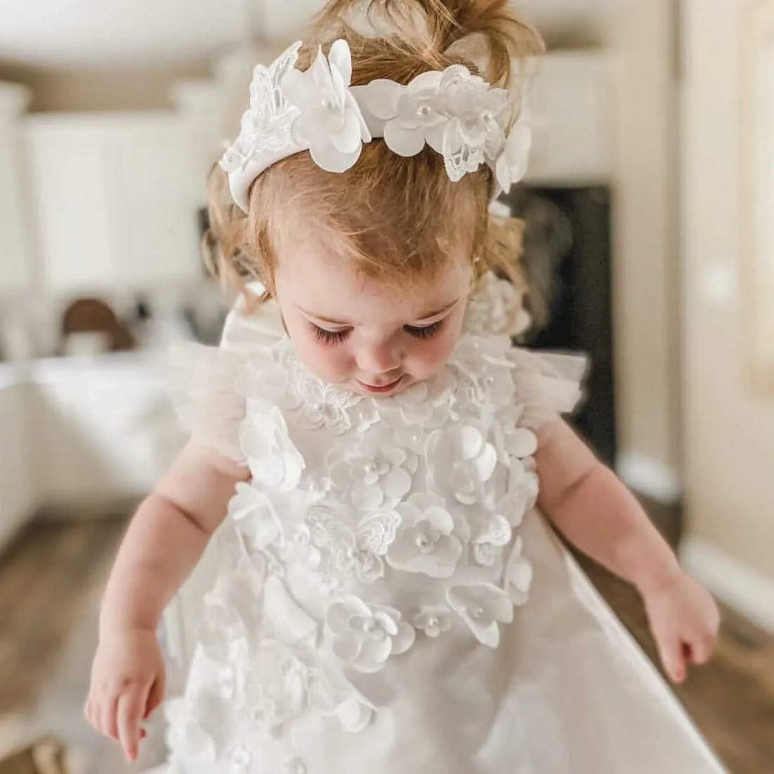 Butterfly White Satin Headband