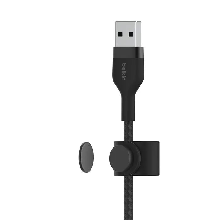 Cable BoostCharge Pro Flex USB a Lightning de silicona y trenzado de Belkin 1 metro negro