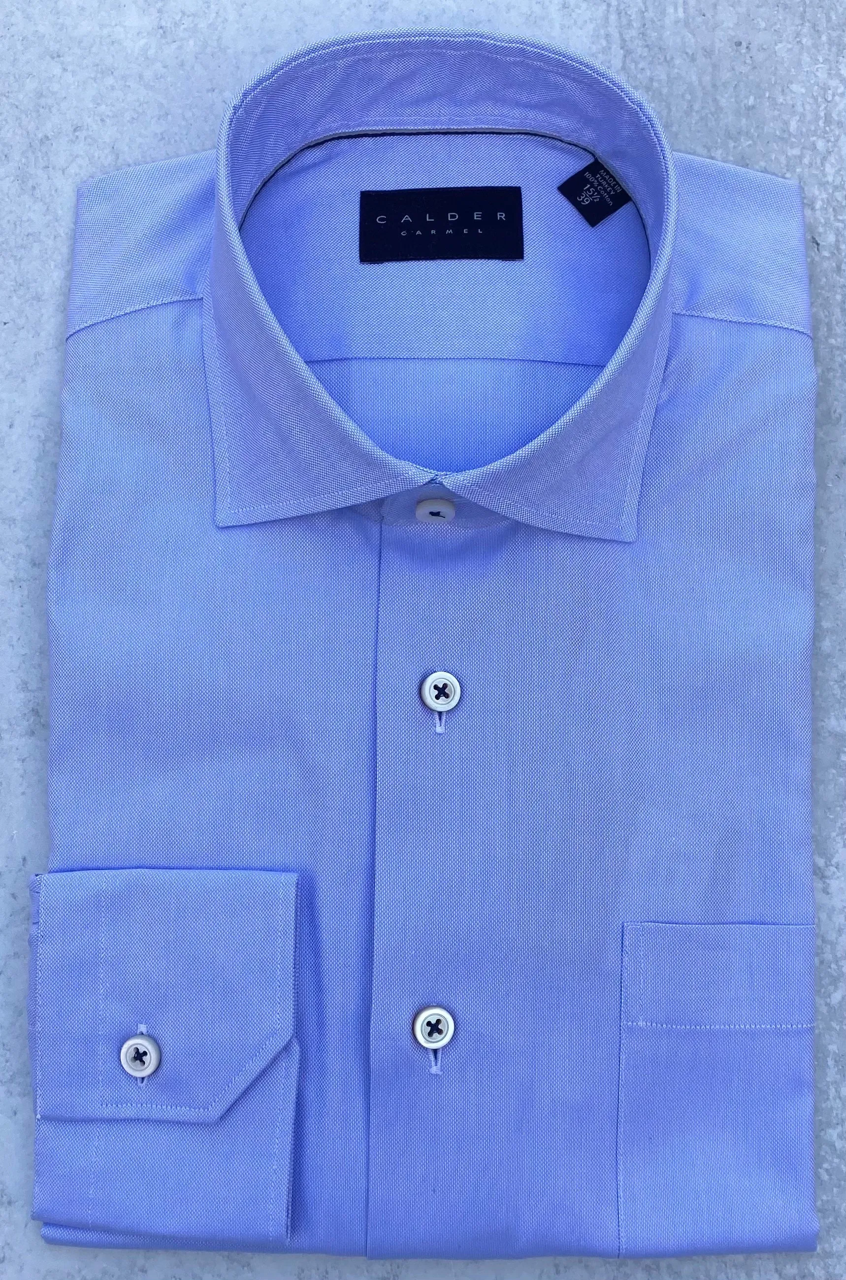 Calder Carmel Luxe Pinpoint Oxford Sport Shirt in Sky Blue