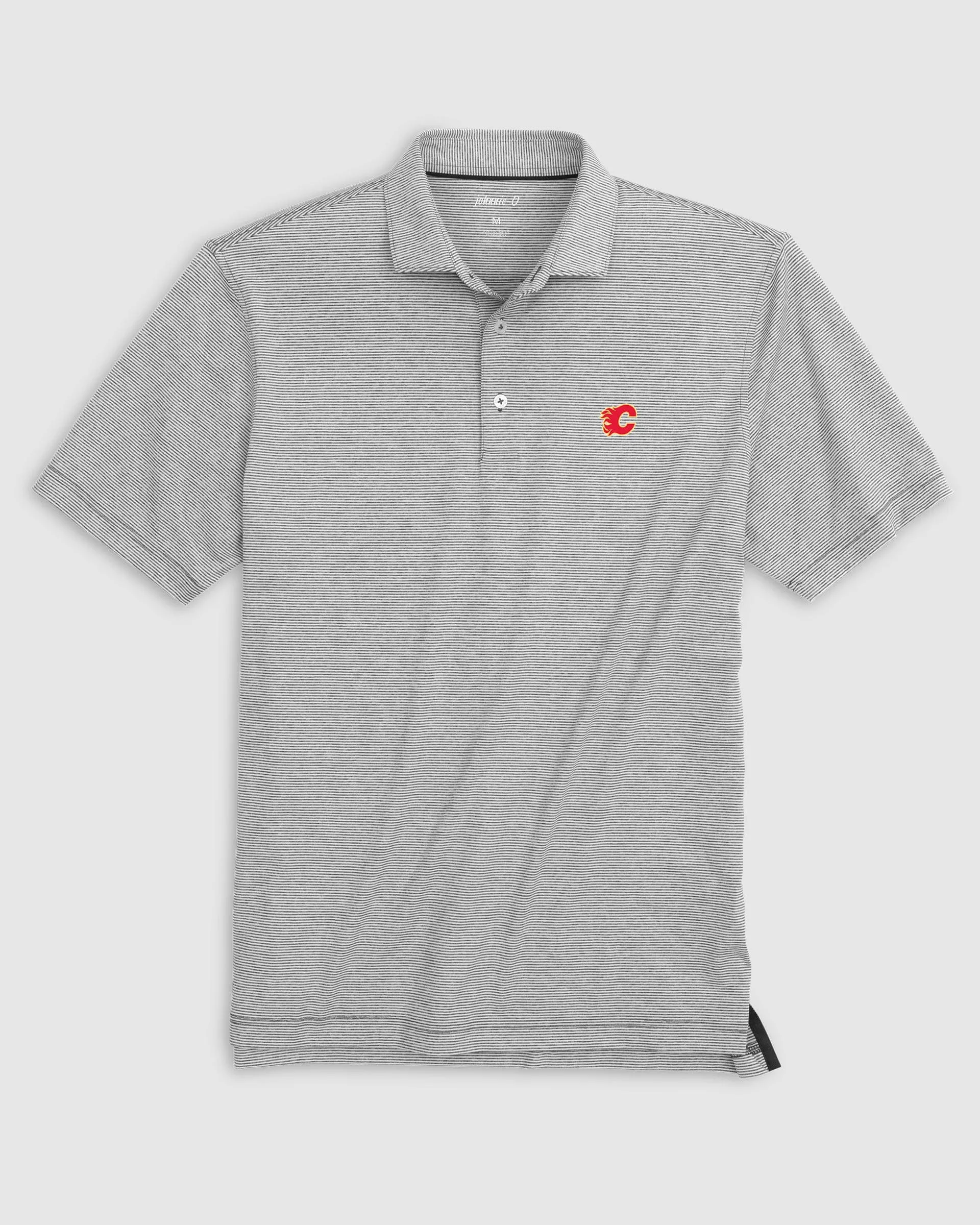 Calgary Flames Lyndonn Striped Jersey Performance Polo