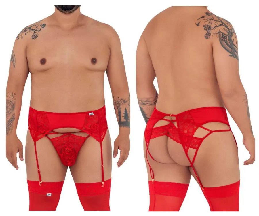 CandyMan 99550X Lace Garter-Jockstrap Outfit Color Red