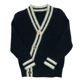 Canoe Boys Slanted Buttons Cardigan Black