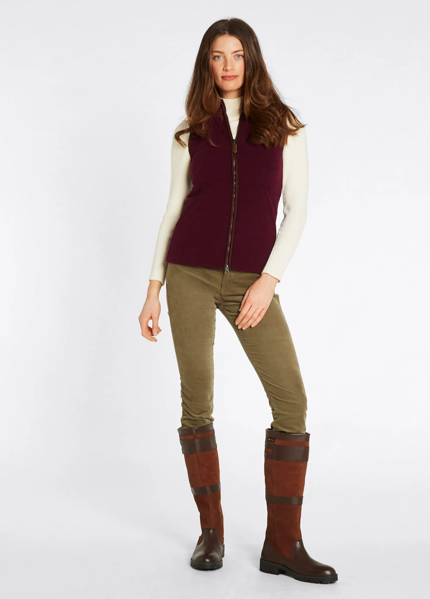 Carbury Women's Fleece Gilet - Ox Blood