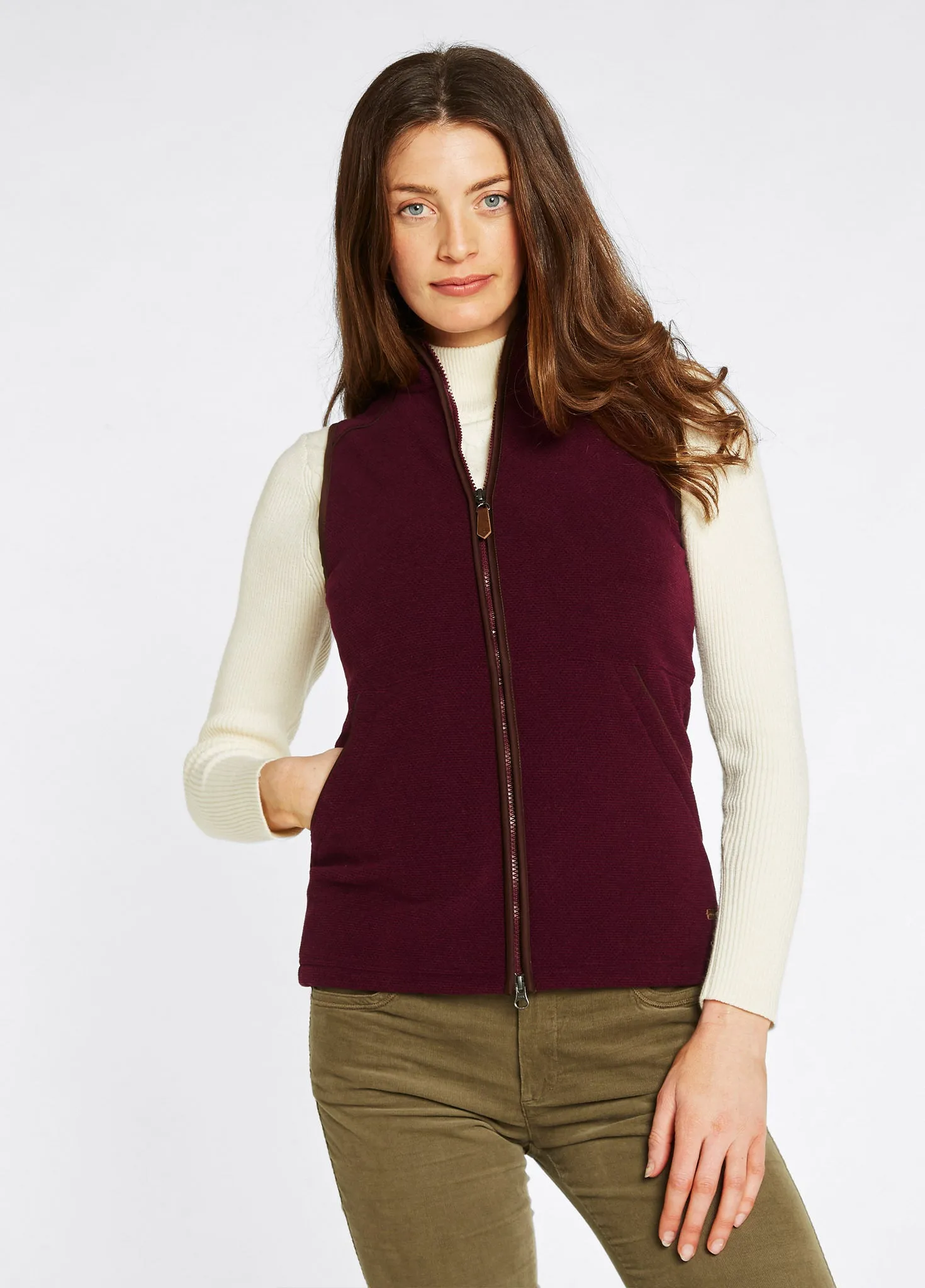 Carbury Women's Fleece Gilet - Ox Blood