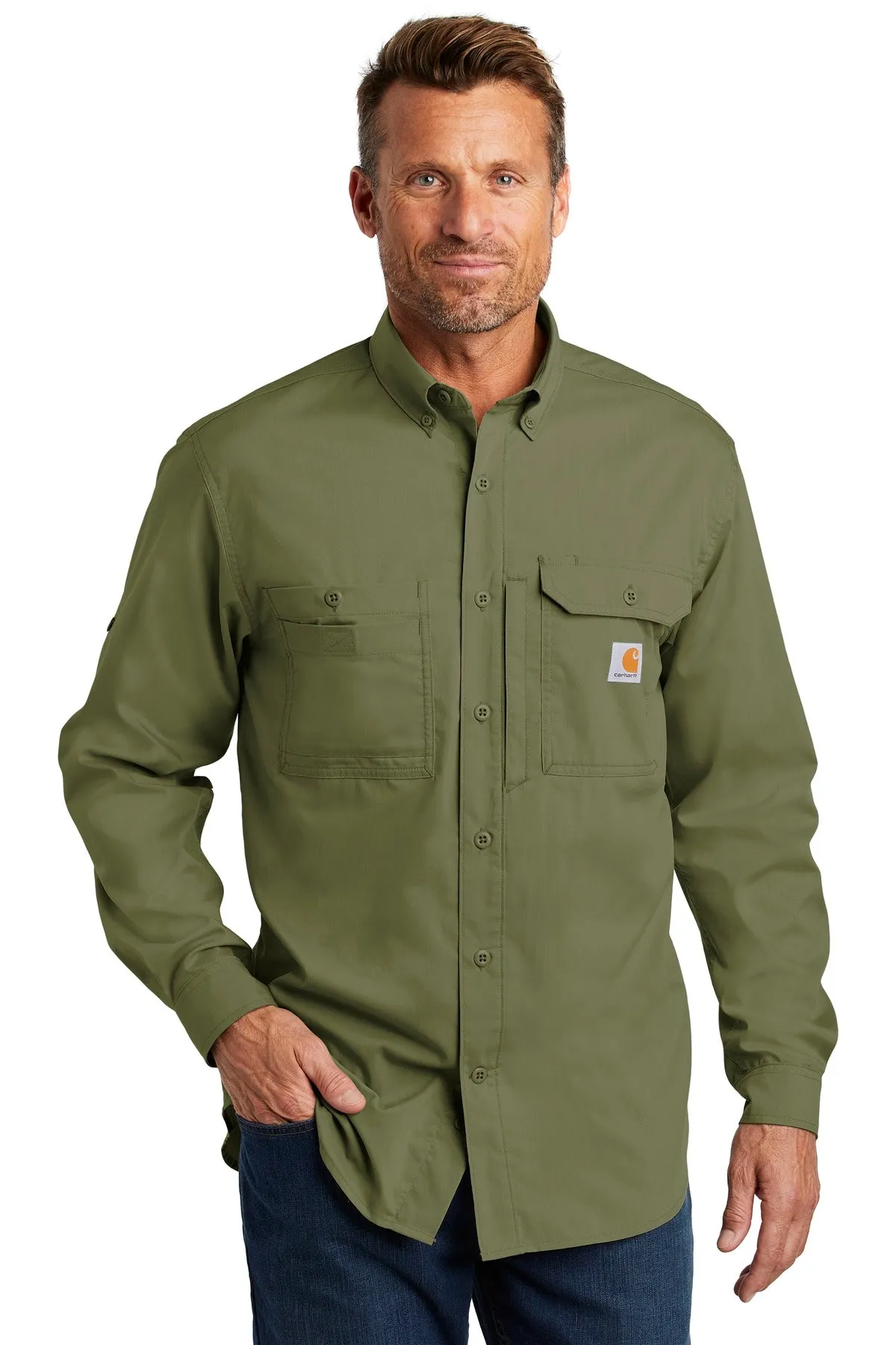 Carhartt Force Ridgefield Solid Long Sleeve Shirt. CT102418