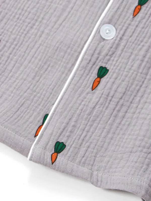 Carrot Print Couple Pajama Set