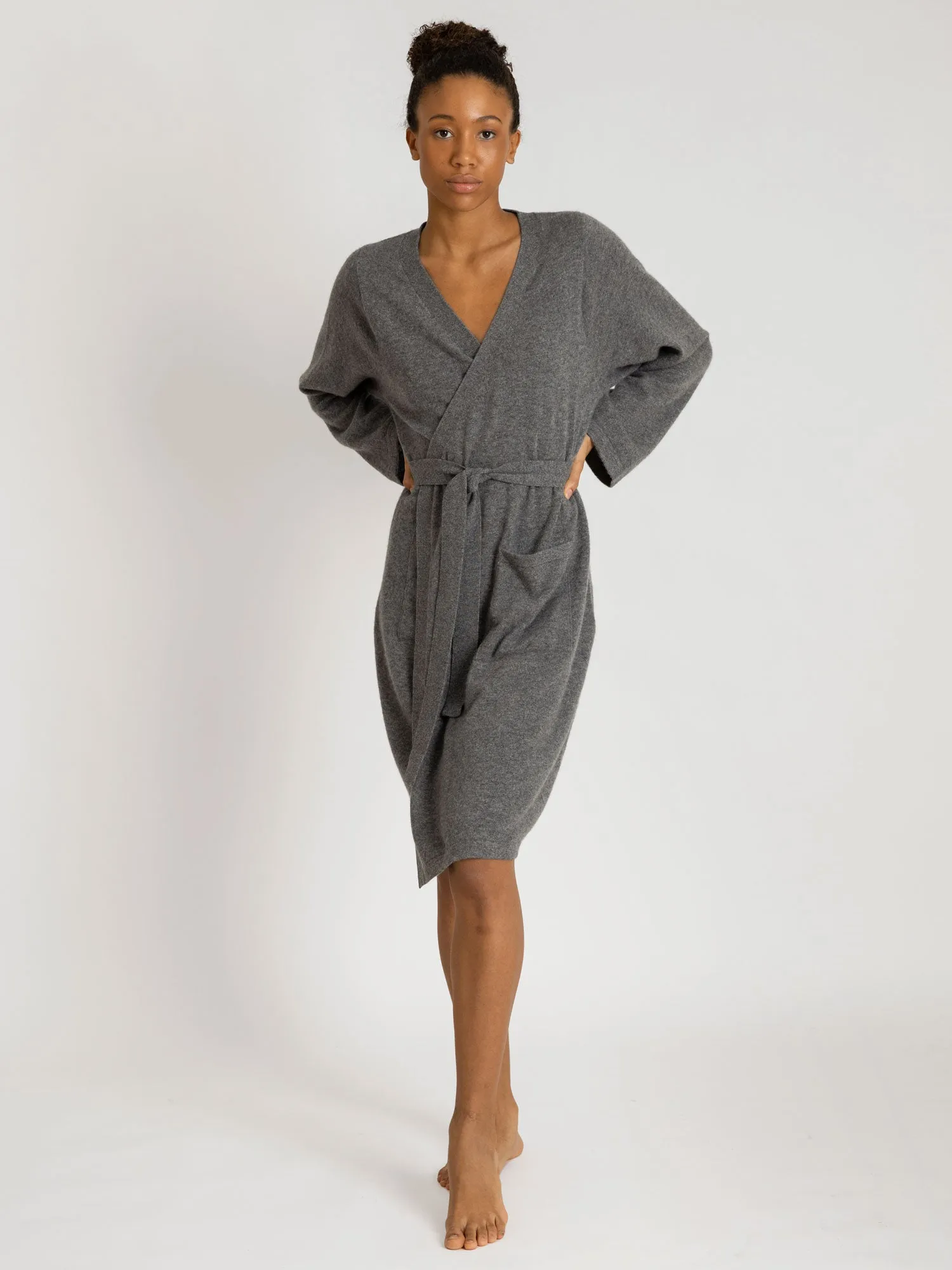 Cashmere robe "Classic" - dark grey