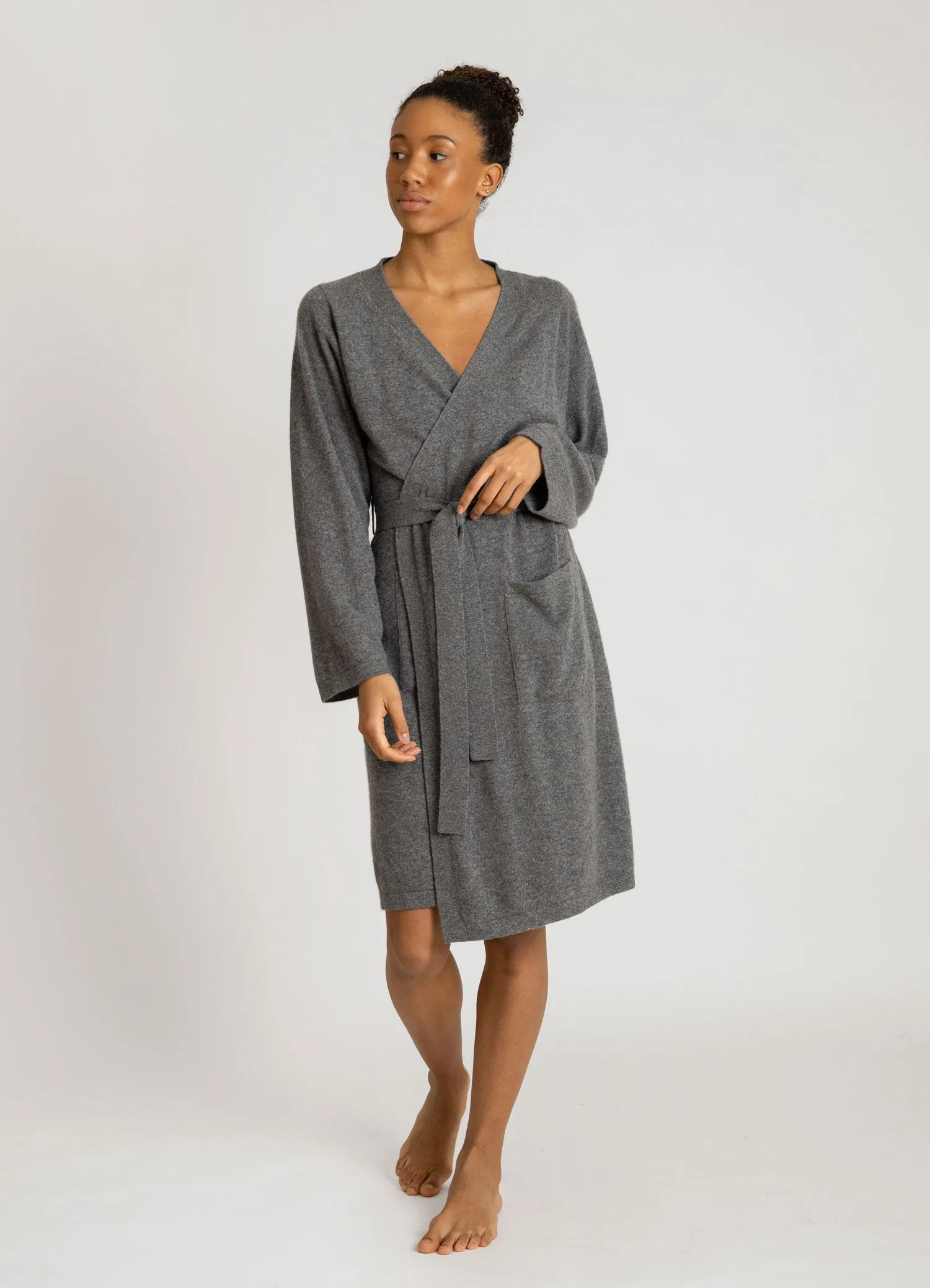 Cashmere robe "Classic" - dark grey