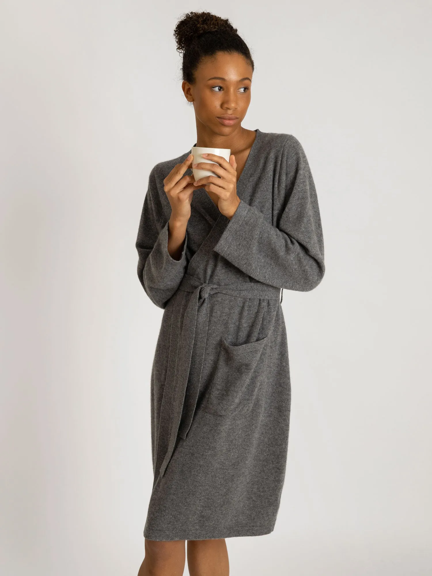 Cashmere robe "Classic" - dark grey