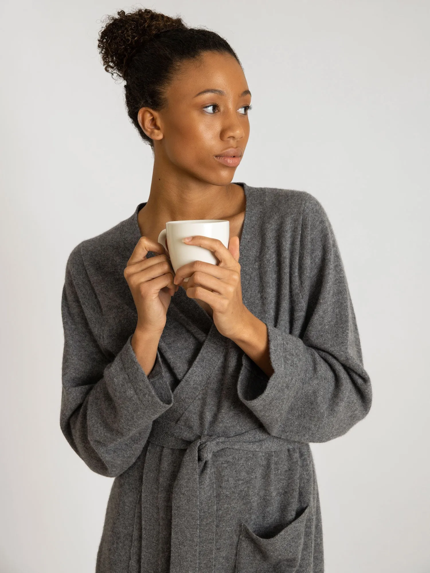 Cashmere robe "Classic" - dark grey