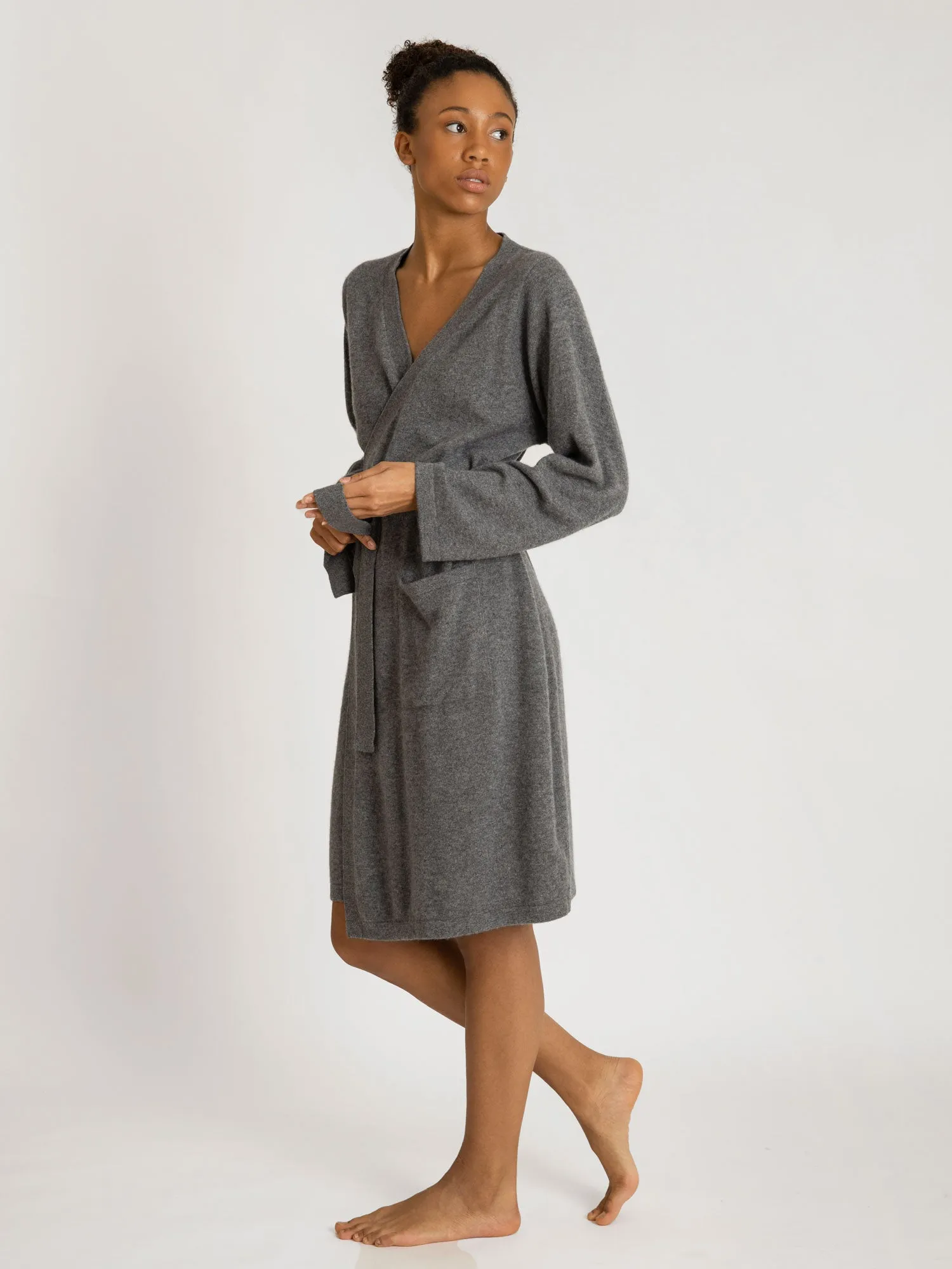 Cashmere robe "Classic" - dark grey