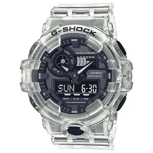 CASIO G-SHOCK MENS 200M SKELETON STANDARD - GA-700SKE-7ADR