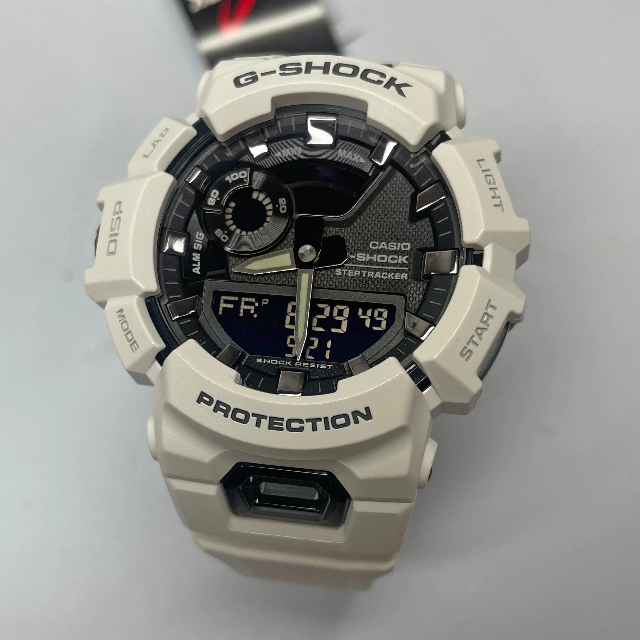 Casio G-Shock White Black StepTracker Analog-Digital Watch GBA900-7A