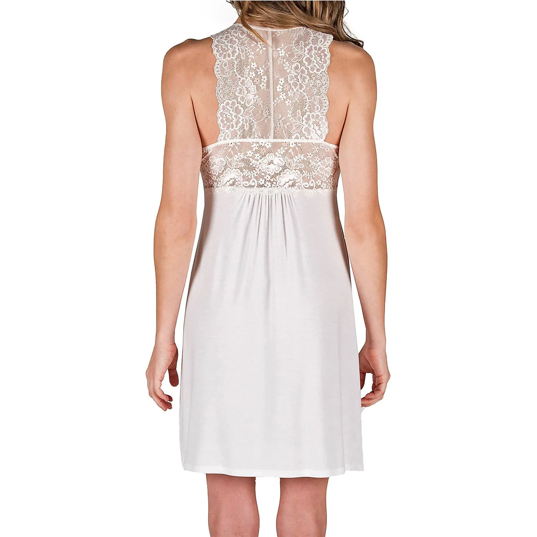 Catarina Knit Chemise Nightgown - White