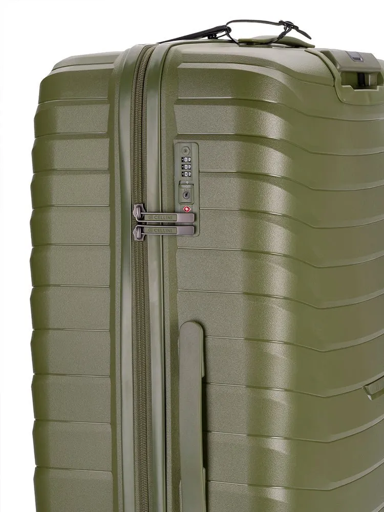 Cellini Grande Xtra Large 4 Wheel Trolley Case | Green