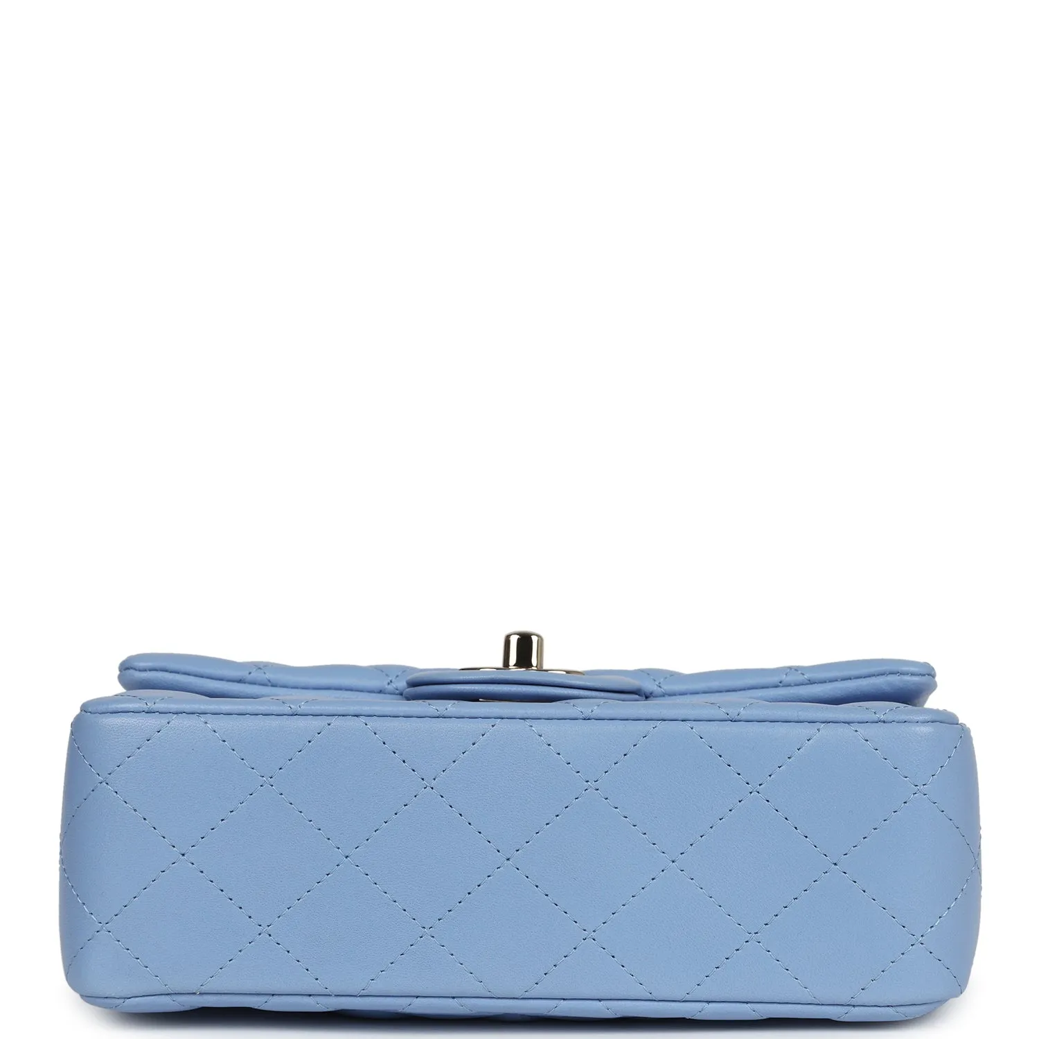 Chanel Mini Rectangular Flap Bag Light Blue Lambskin Light Gold Hardware