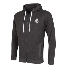 Chaqueta Capucha Gris Oscuro Hombre Escudo Monocolor Essentials