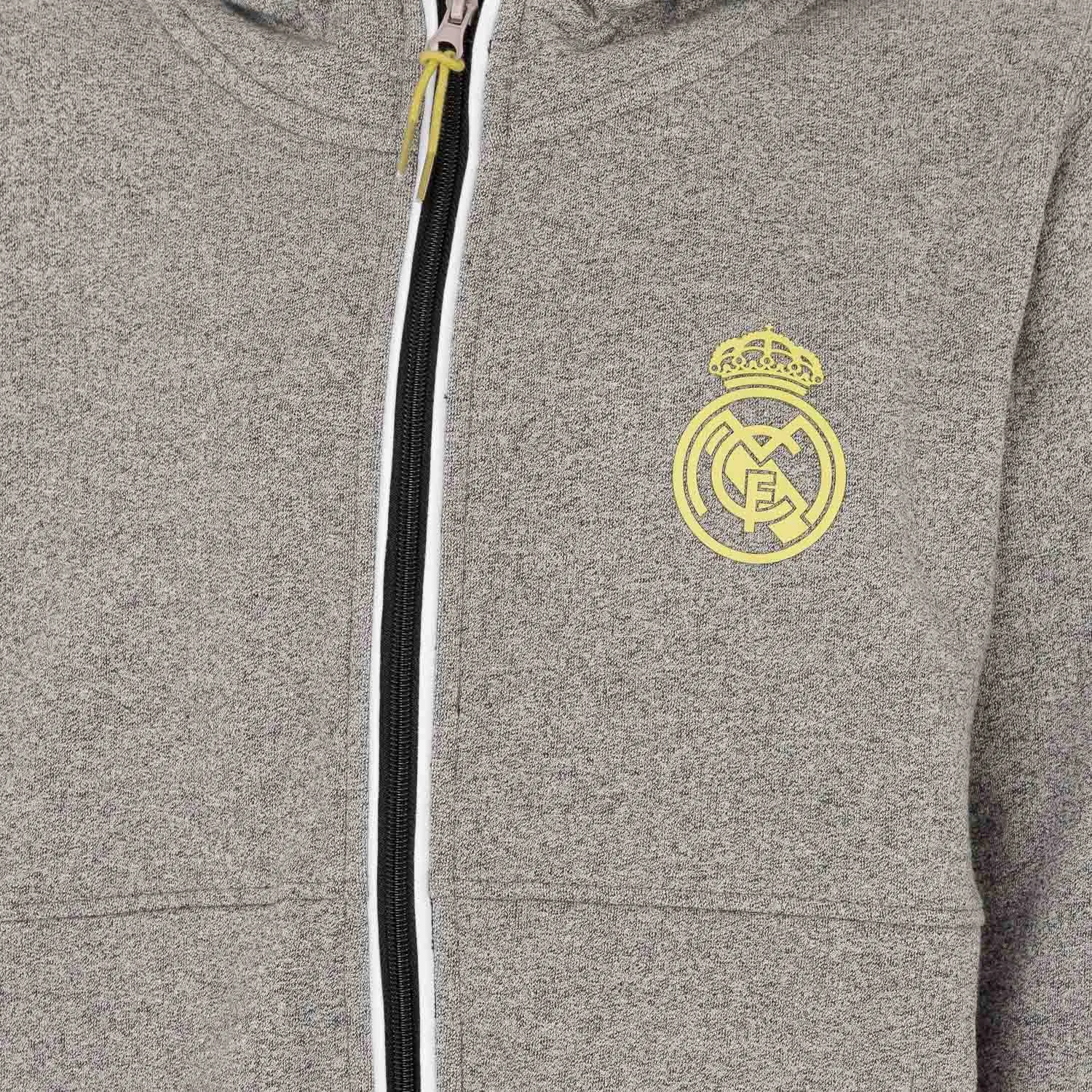 Chaqueta Capucha Niños Gris/Lima Real Madrid