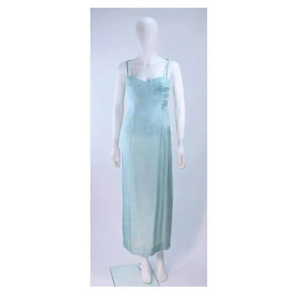 CHRISTIAN DIOR HAUTRE COUTURE Aqua Draped Gown| Size 0/2