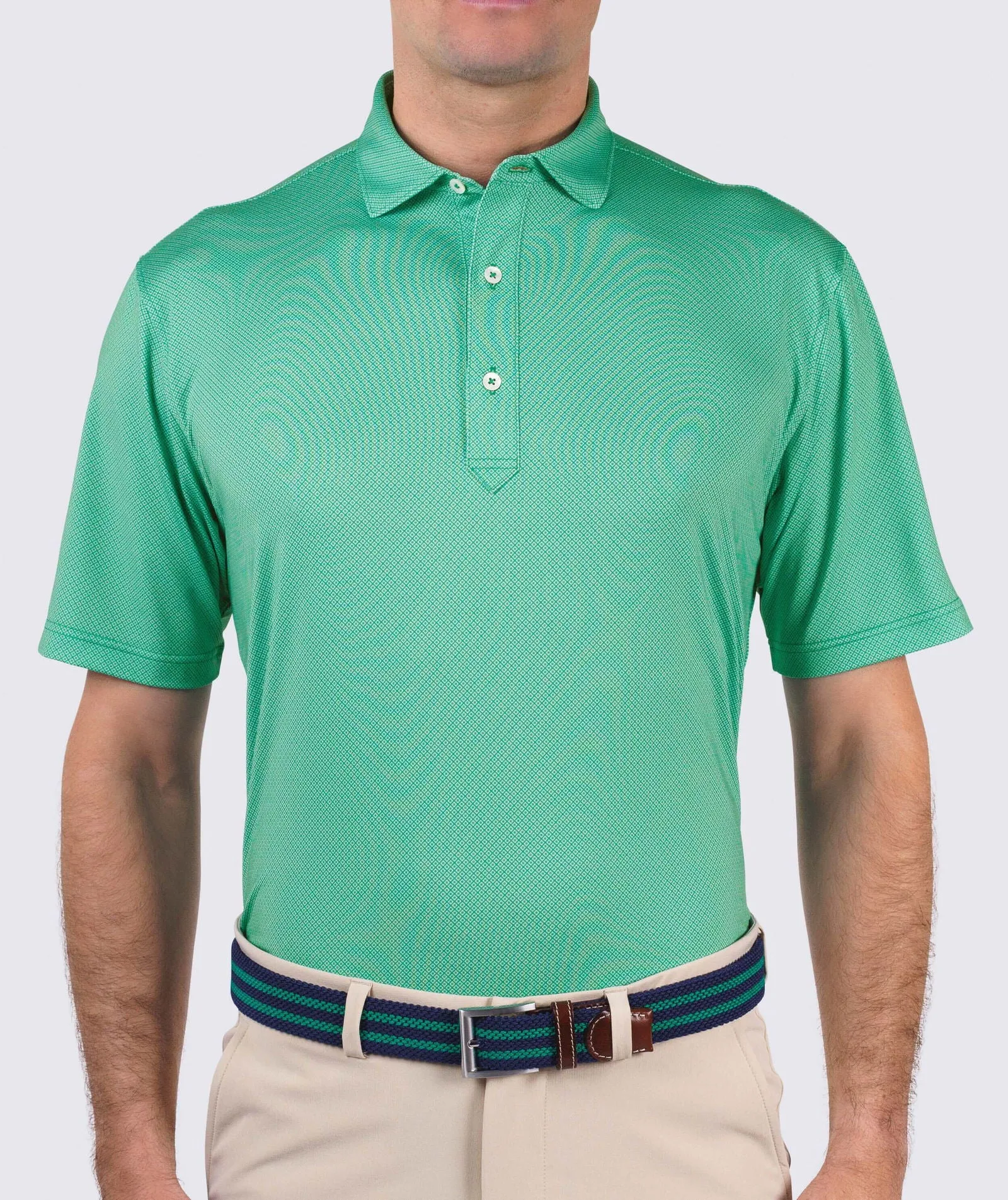 Clarence Mini Diamond Jacquard Performance Polo - Closeout