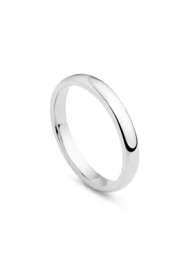 Classic Men's Court Shaped Platinum Wedding Band (3mm Width)