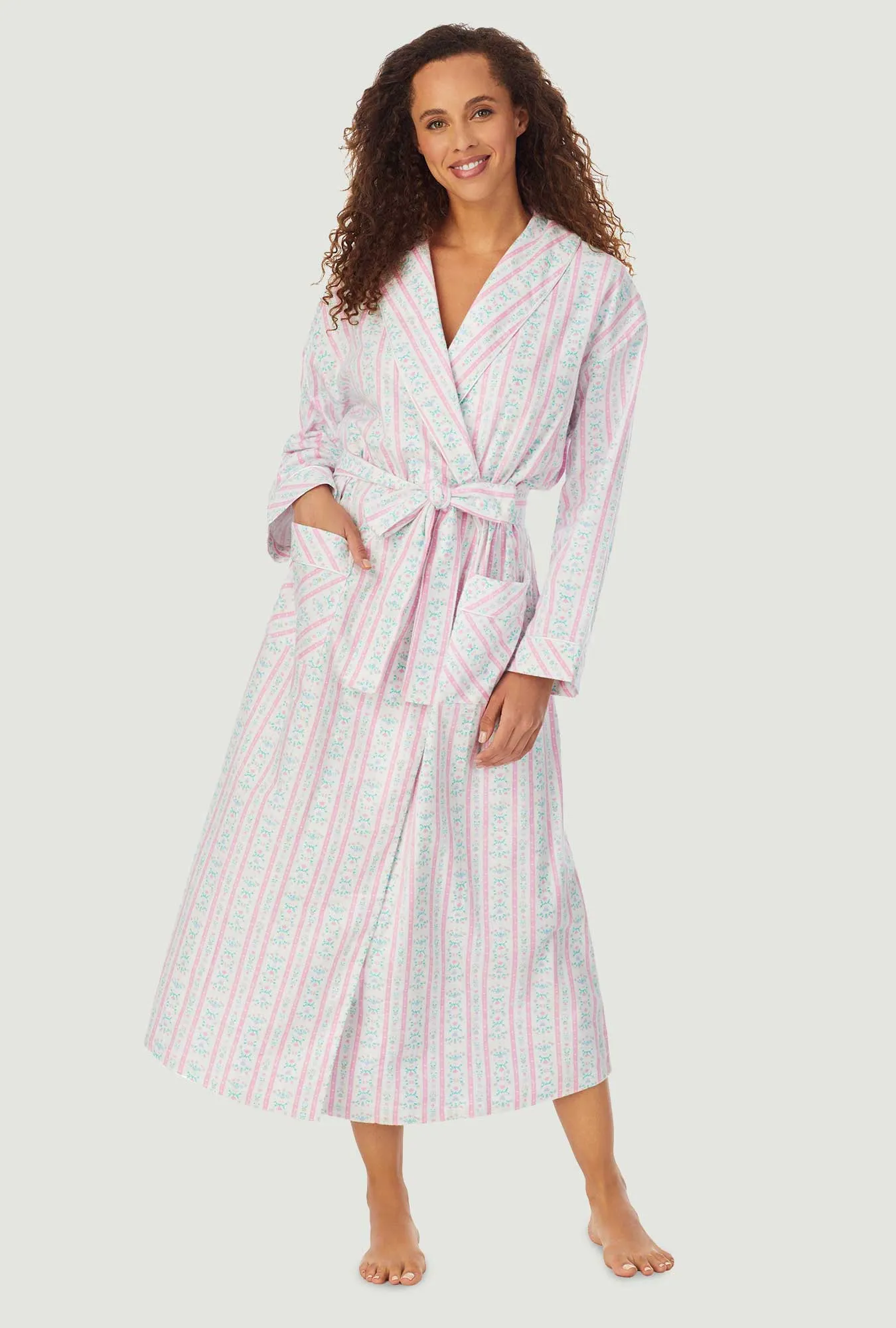 Classic Pink Tyrolean Wrap Robe