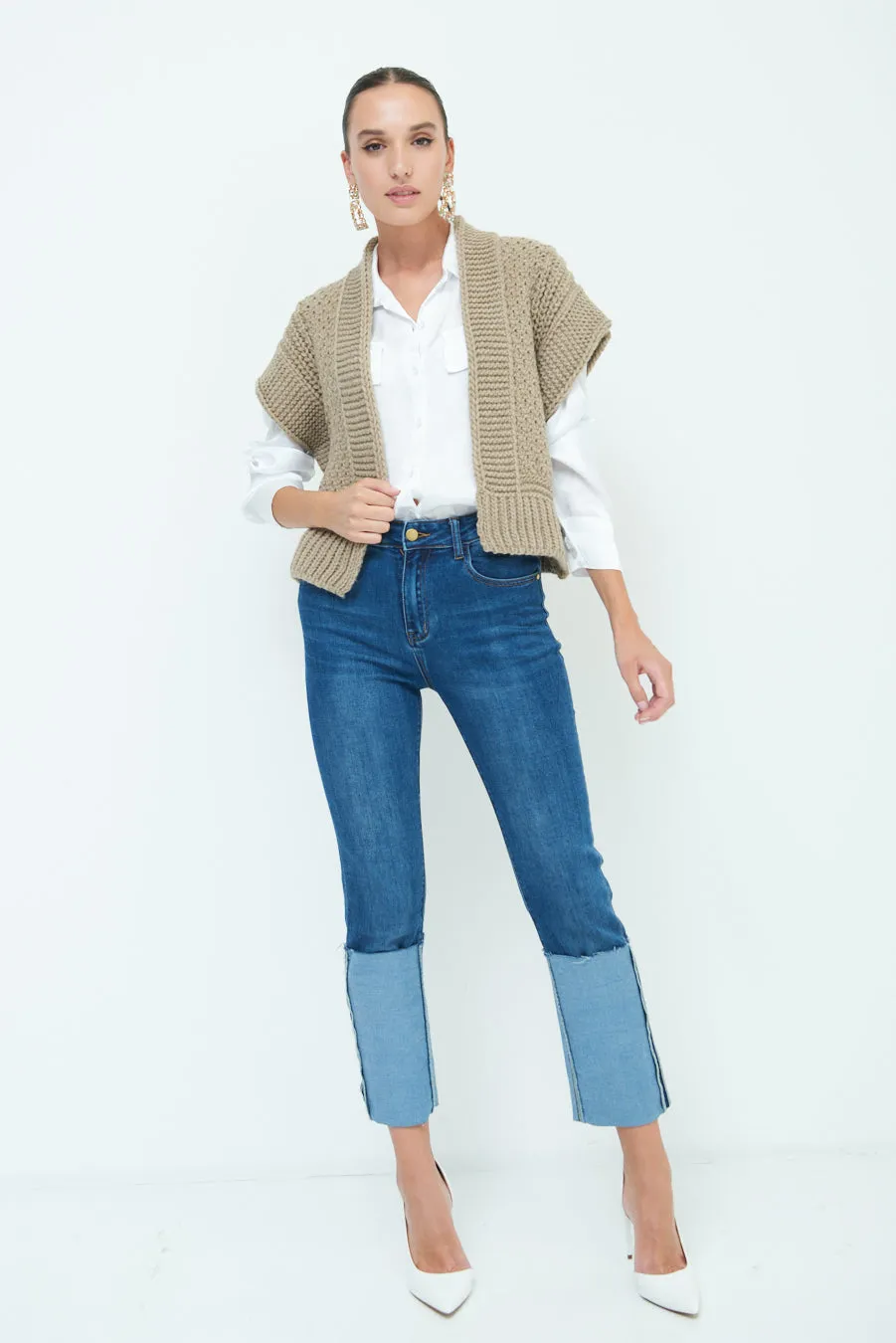 Comfy short sleeve knit cardigan wholesale