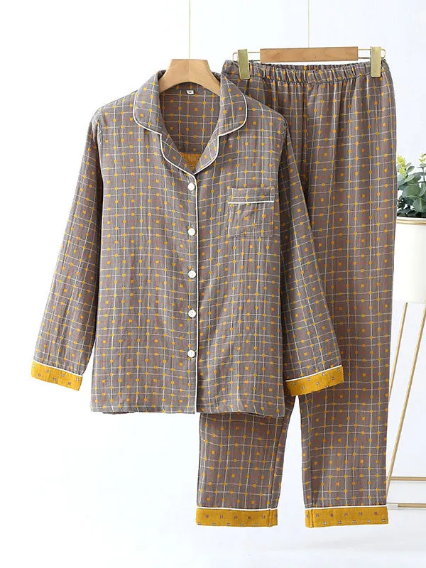 Cotton Check Couple Pajama Set