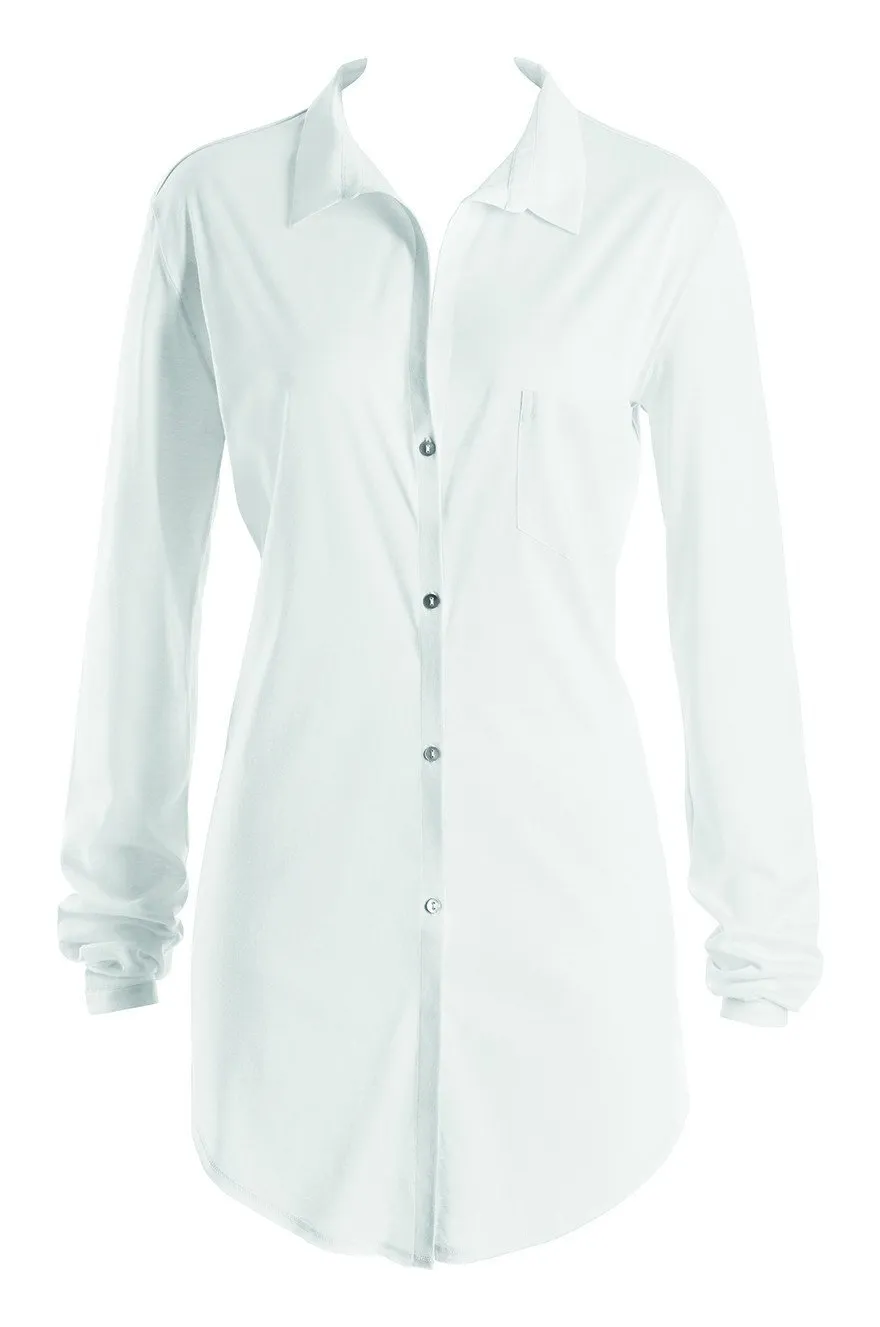 Cotton Deluxe Long Sleeve Short Nightshirt