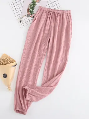 Cotton Elastic Cuff Couple Long Pants