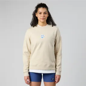 Cotton Fleece Mirrored Runner Crewneck - Champagne