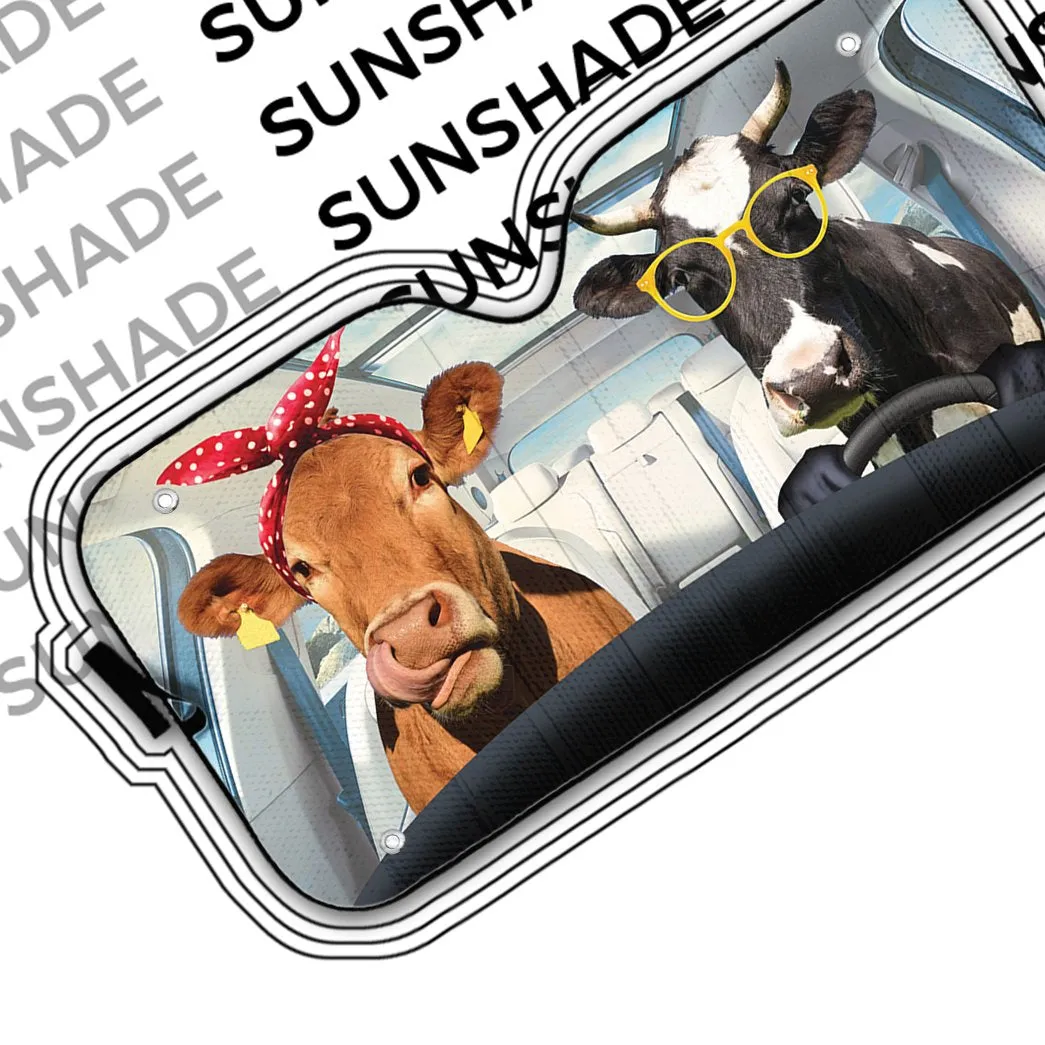 Cow Couple Car Auto Sunshade