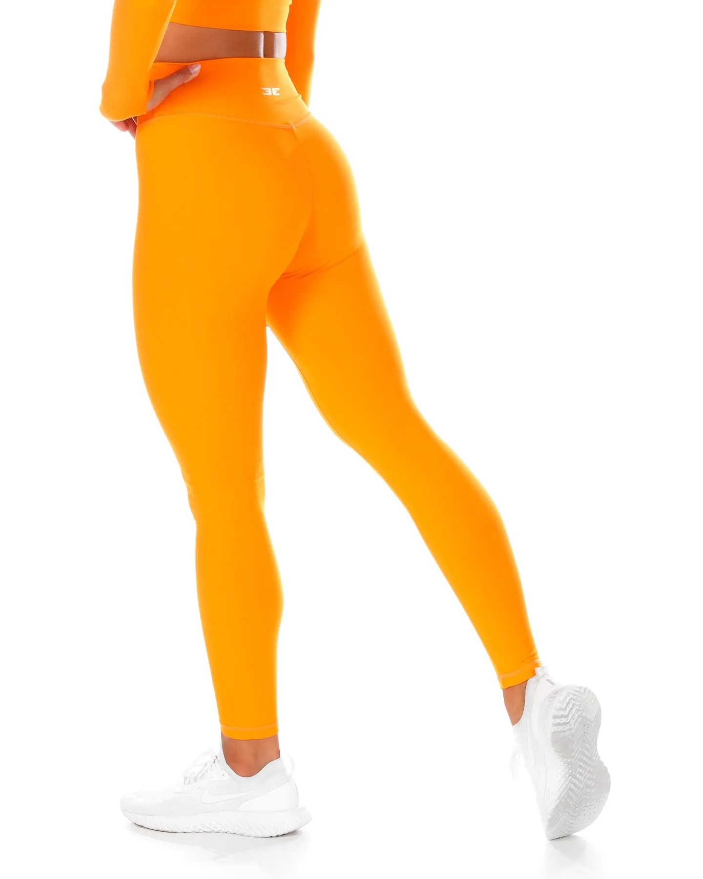 Cross Over Leggings - Bright Orange