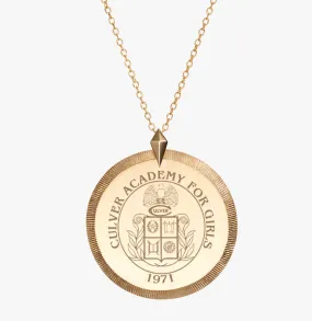 Culver Academy for Girls Crest Florentine Necklace - Cavan Gold - Without 50th Logo