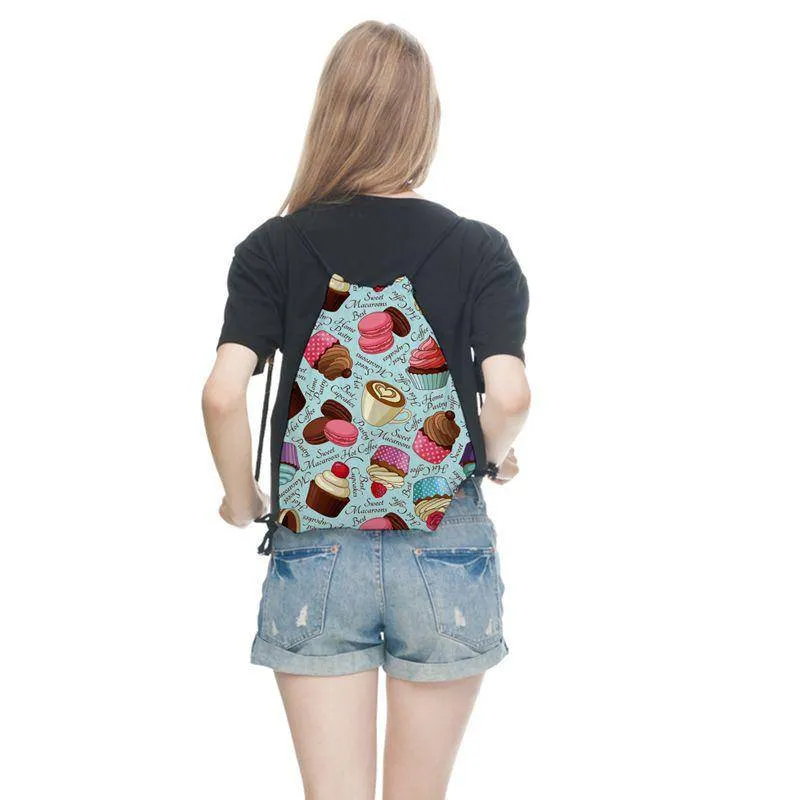 Cupcakes and Sweets Drawstring Backpack